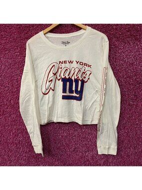 Junk Food Clothing New York Giants Touchdown Long Sleeve Crop Tee Medium